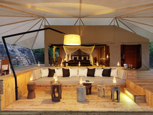 Serengeti Bushtops Luxury Tented Camp - private deck